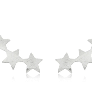 Brinco de prata 925 3 estrelas