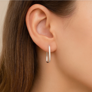 Argolas pequenas de prata 925 quadrada fio quadrado