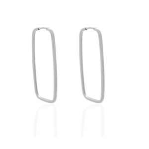 Argola de prata 925 retangular fio quadrado