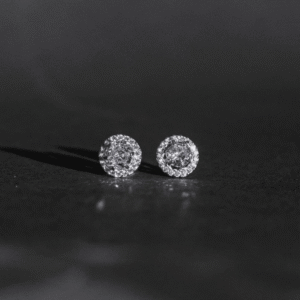 Brinco de prata 925 zircônia com borda cravejada