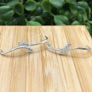 Brinco de prata 925 sofisticado cravejado