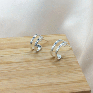 Brinco de prata 925 dois filetes