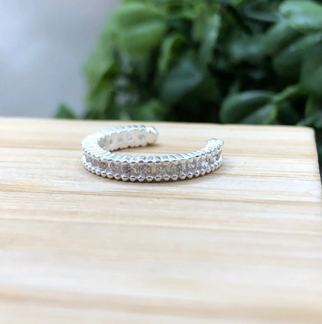 Piercing de prata 925 fake cravejada - Imagem 2