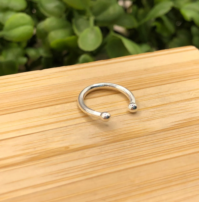 Piercing de prata 925 fake argola lisa