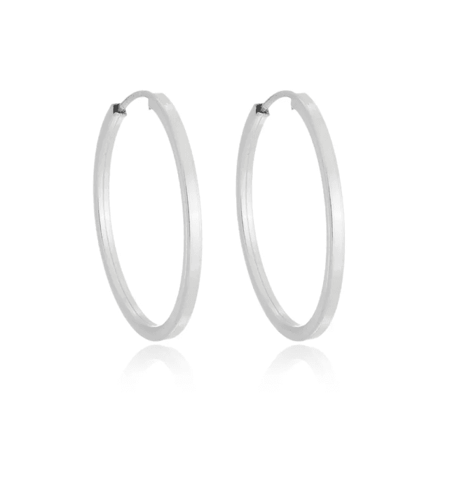 Argolas pequenas de prata 925 redonda fio quadrado | Brincos