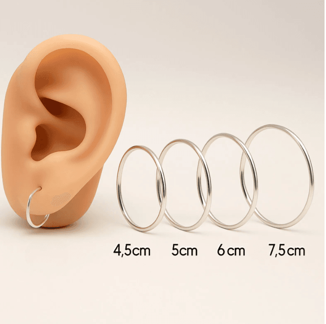 Argolas grandes de prata 925 redonda fio redondo 5,0 CM | Brincos