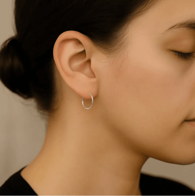 Argolas pequenas de prata 925 redonda fio quadrado | Brincos