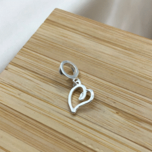 Berloque de prata 925 coração com curva | Berloques