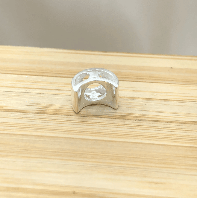 Berloque de prata 925 lua vazada com estrela | Berloques