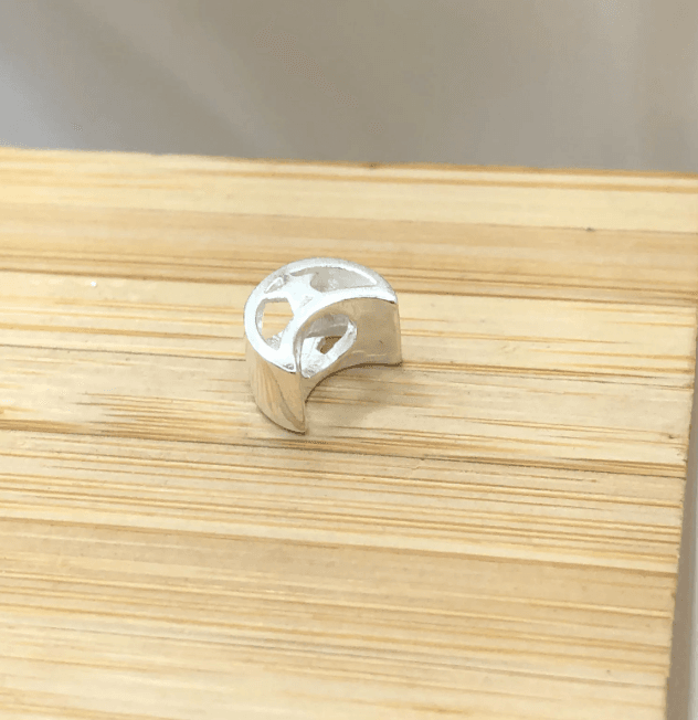 Berloque de prata 925 lua vazada com estrela | Berloques