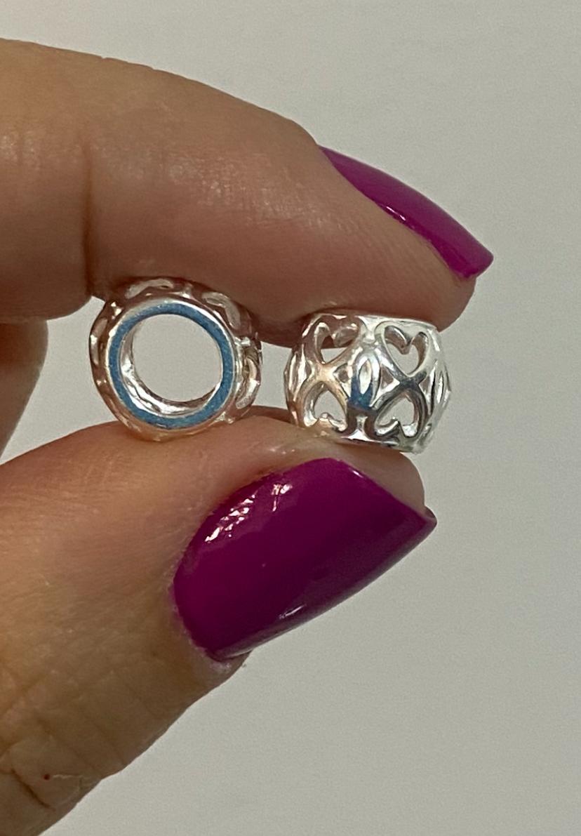 Berloque de prata 925 separador Coração | Berloques