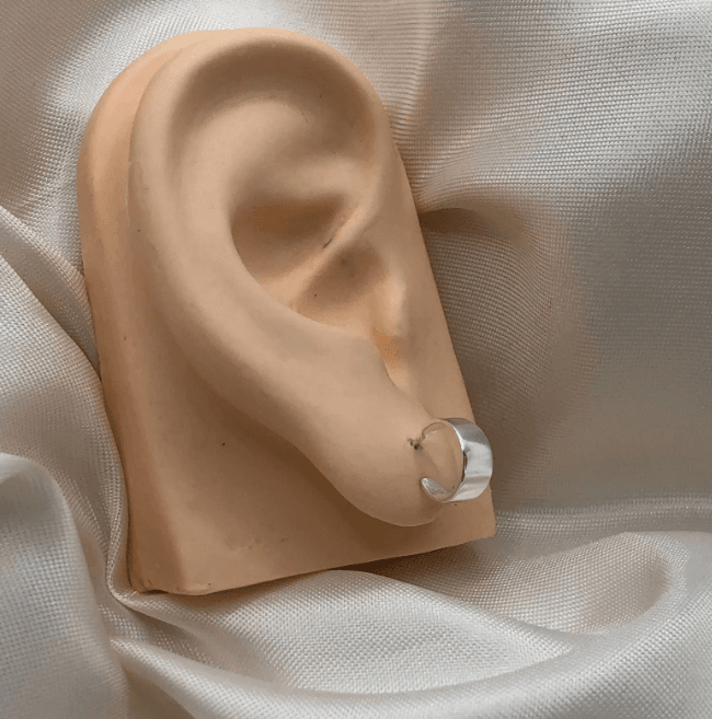 Brinco de prata 925 argola lisa espelhada | Brincos