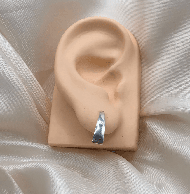 Brinco de prata 925 argola lisa m | Brincos