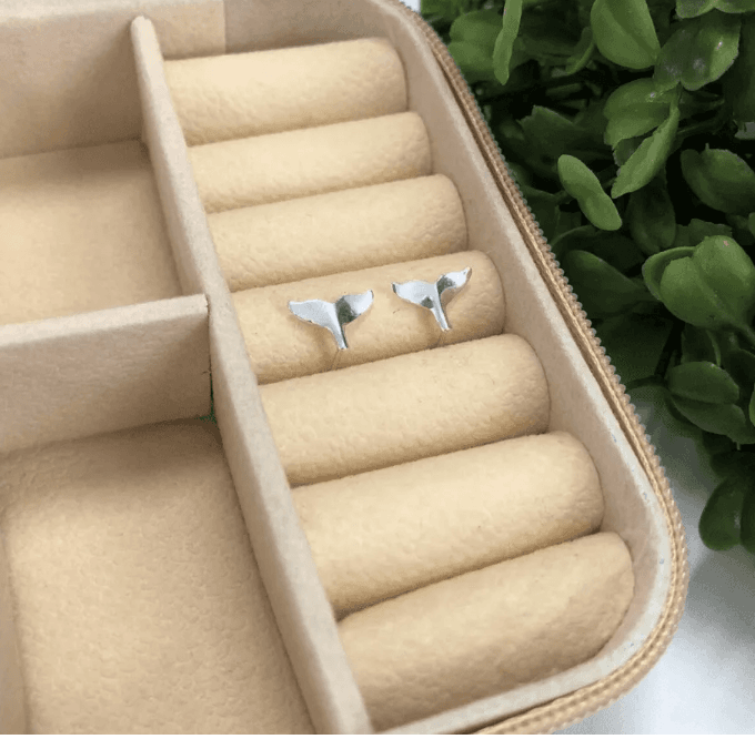 Brinco de prata 925 cauda de sereia | Brincos