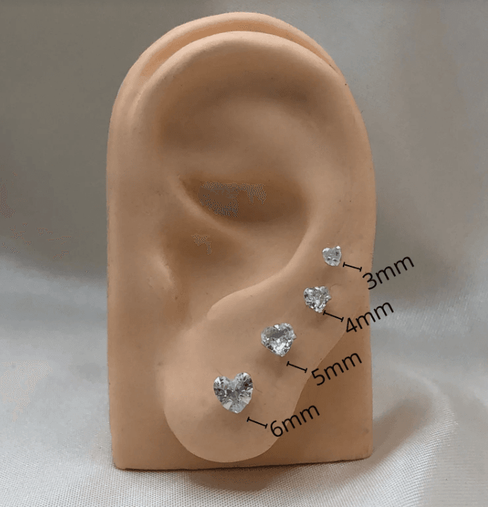 Brinco de prata 925 coração com zircônia branca | Brincos