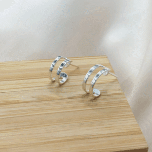 Brinco de prata 925 dois filetes | Brincos