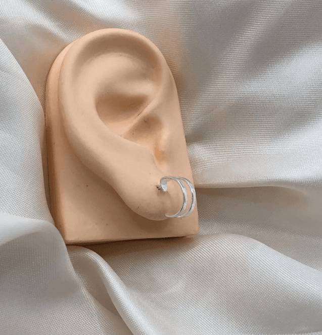 Brinco de prata 925 dois filetes | Brincos