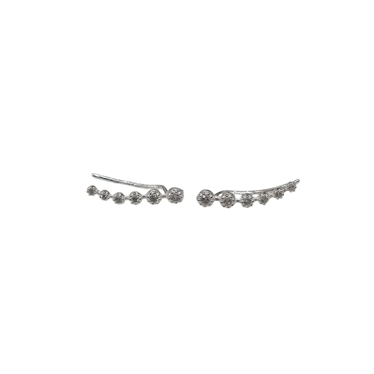 Brinco de prata 925 ear cuff 6 zircônias | Brincos