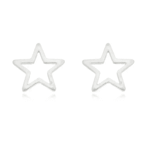 Brinco de prata 925 estrela chapinha vazada | Brincos