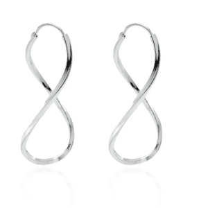 Brinco de prata 925 infinito fio quadrado | Brincos