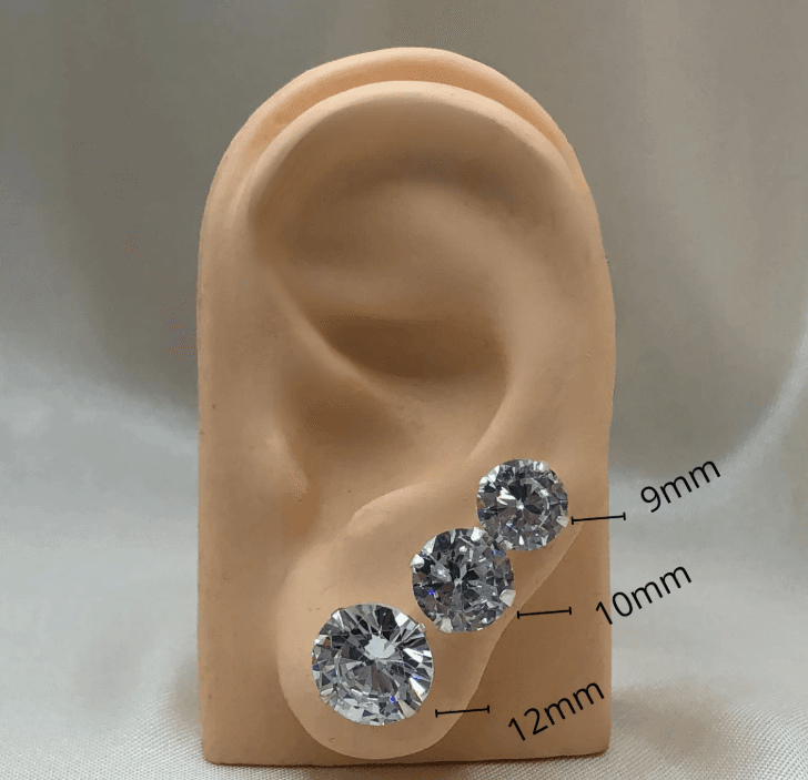 Brinco de prata 925 redondo com zircônia branca | Brincos