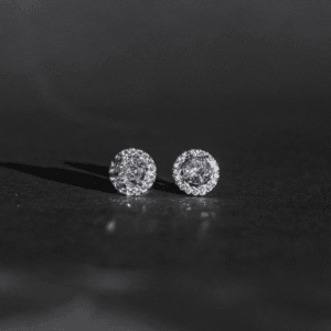 Brinco de prata 925 zircônia com borda cravejada | Brincos