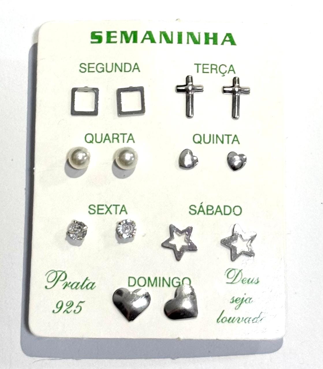 KIT SEMANINHA 02 /PRATA 925 | Brincos