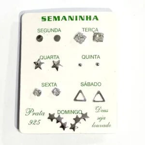 KIT SEMANINHA 03 / PRATA 925 | Brincos