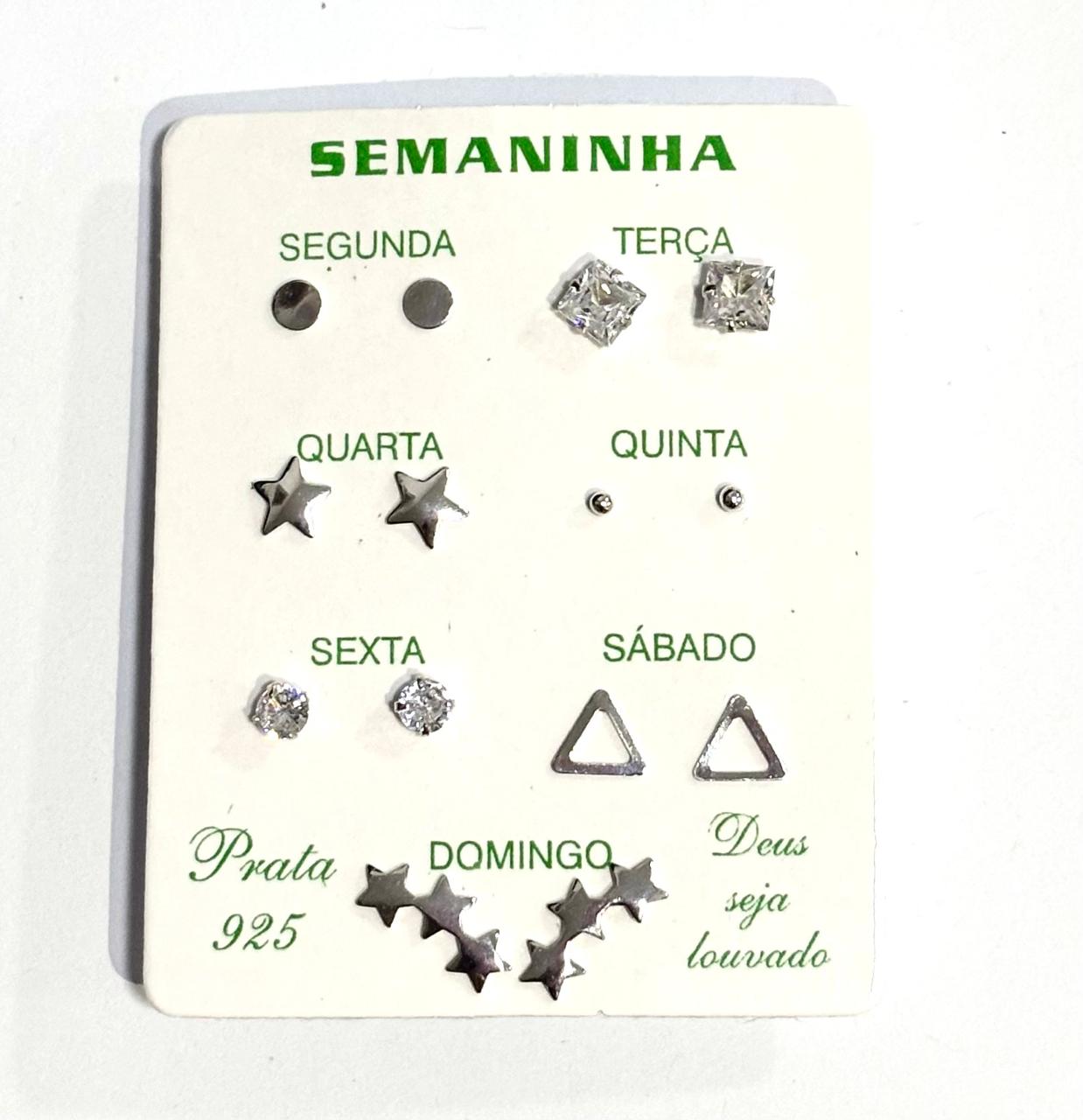 KIT SEMANINHA 03 / PRATA 925 | Brincos