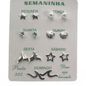 KIT SEMANINHA 04 /PRATA 925 | Brincos