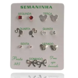 KIT SEMANINHA 05 /PRATA 925 | Brincos
