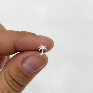 Piercing Coqueiro em Prata com Ponto de Luz Zircônia | Piercing