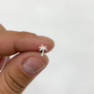 Piercing Coqueiro em Prata com Ponto de Luz Zircônia | Piercing