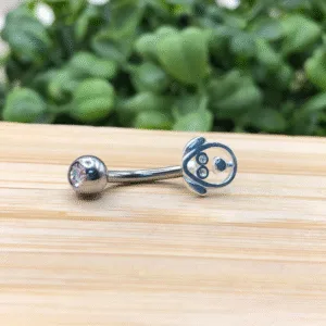 Piercing de prata 925 de furo umbigo cachorro | Piercing