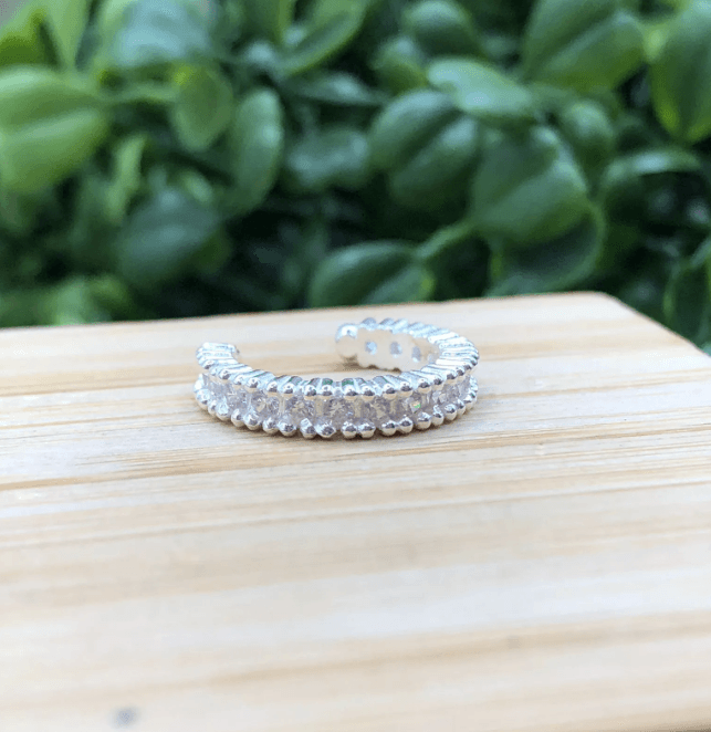 Piercing de prata 925 fake argola cravejada e detalhada | Piercing