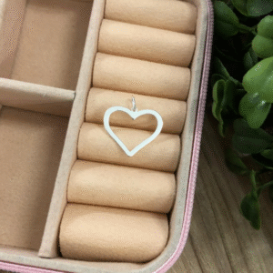 Pingente de prata 925 coração vazado 0,6g 1,2cm | Pingentes