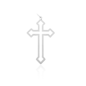 Pingente de prata 925 cruz vazado central 4,3 cm | Pingentes