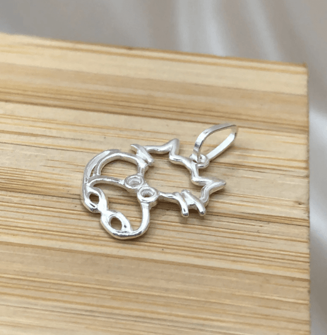 Pingente de prata 925 gato vazado | Pingentes