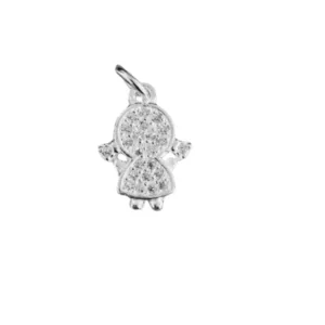 Pingente de prata 925 menino ou menina cravejado | Pingentes