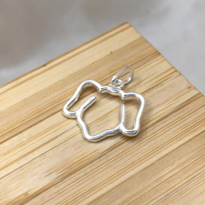 Pingente de prata 925 rosto cachorro vazado | Pingentes