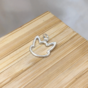 Pingente de prata 925 rosto de gato vazado | Pingentes