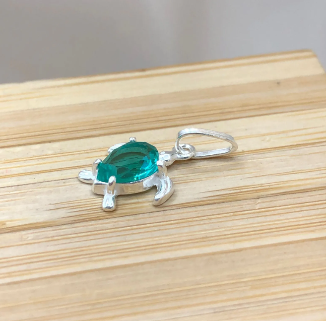 Pingente de prata 925 tartaruga com ponto de luz | Pingentes