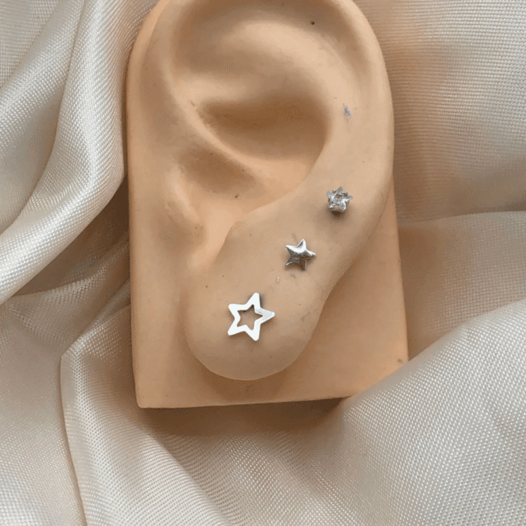 Trio de brincos de prata 925 estrela – 3 tamanhos | Brincos