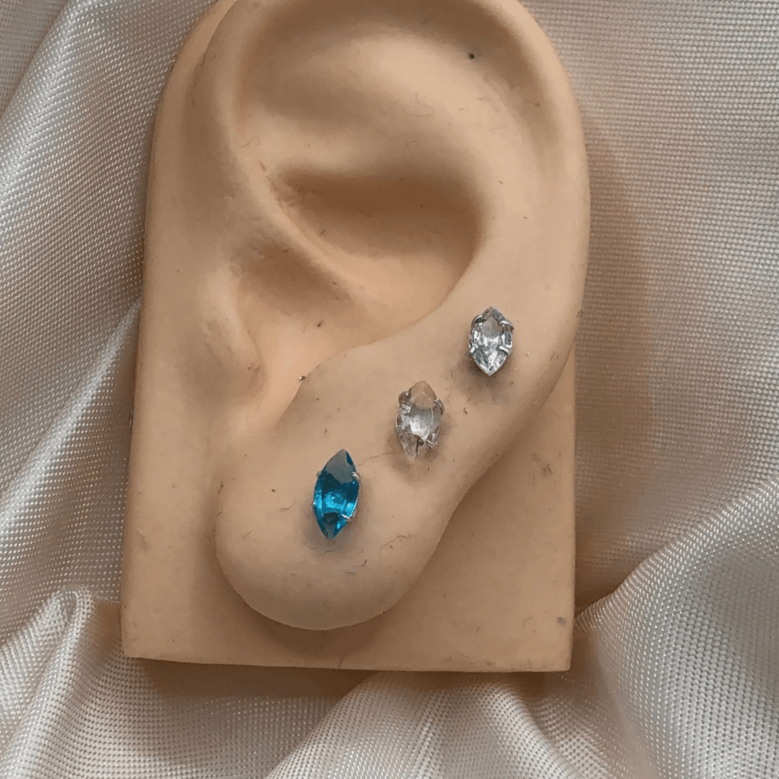 Trio de brincos de prata 925 navete – 3 cores | Brincos