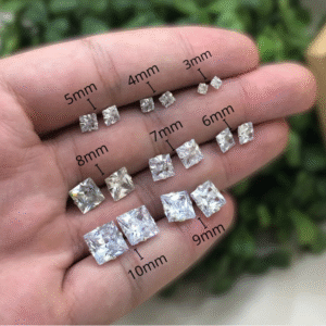 Brinco de prata 925 carré com zircônia branca