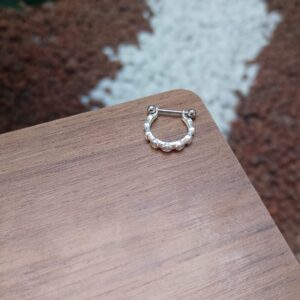 Piercing de prata 925 de furo argola pedra zircônia para helix