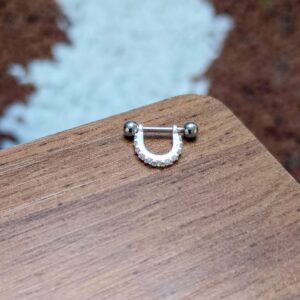 Piercing de prata 925 de furo argola cravejado para helix