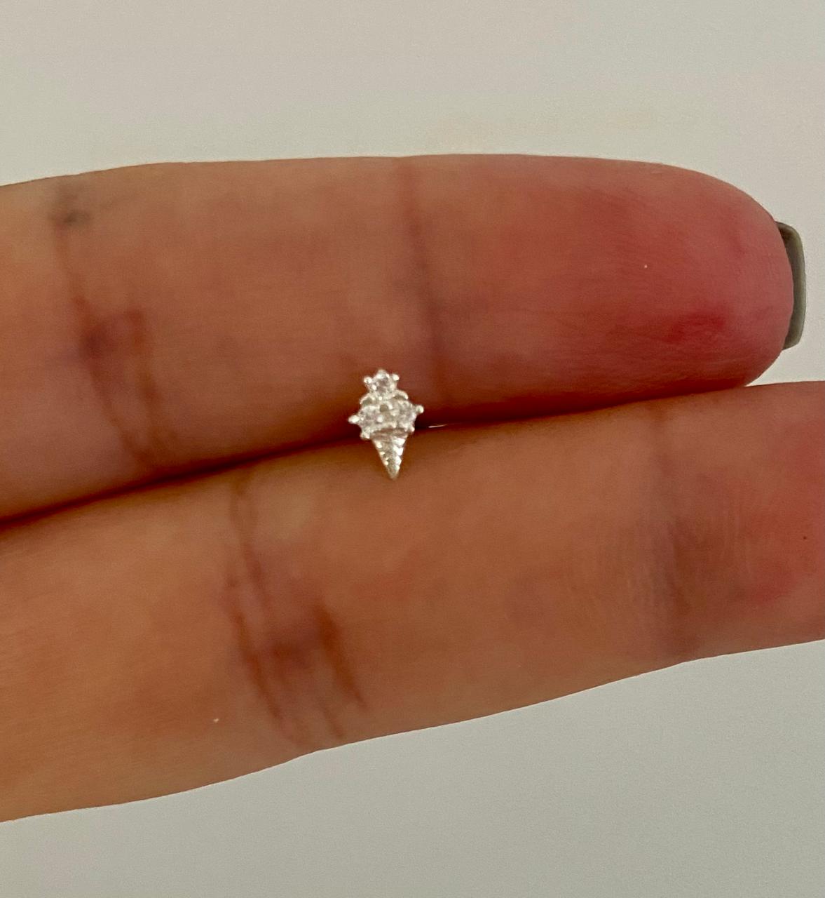 Piercing Labret Prata 925 Sorvete Zircônia - Imagem 3