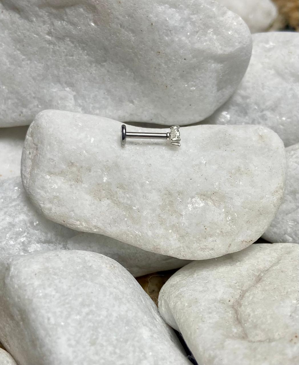 Piercing Labret Prata 925 Sorvete Zircônia - Imagem 2