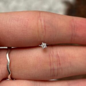 Piercing Mini Estrela Helix Tragus Zirconia Prata 925